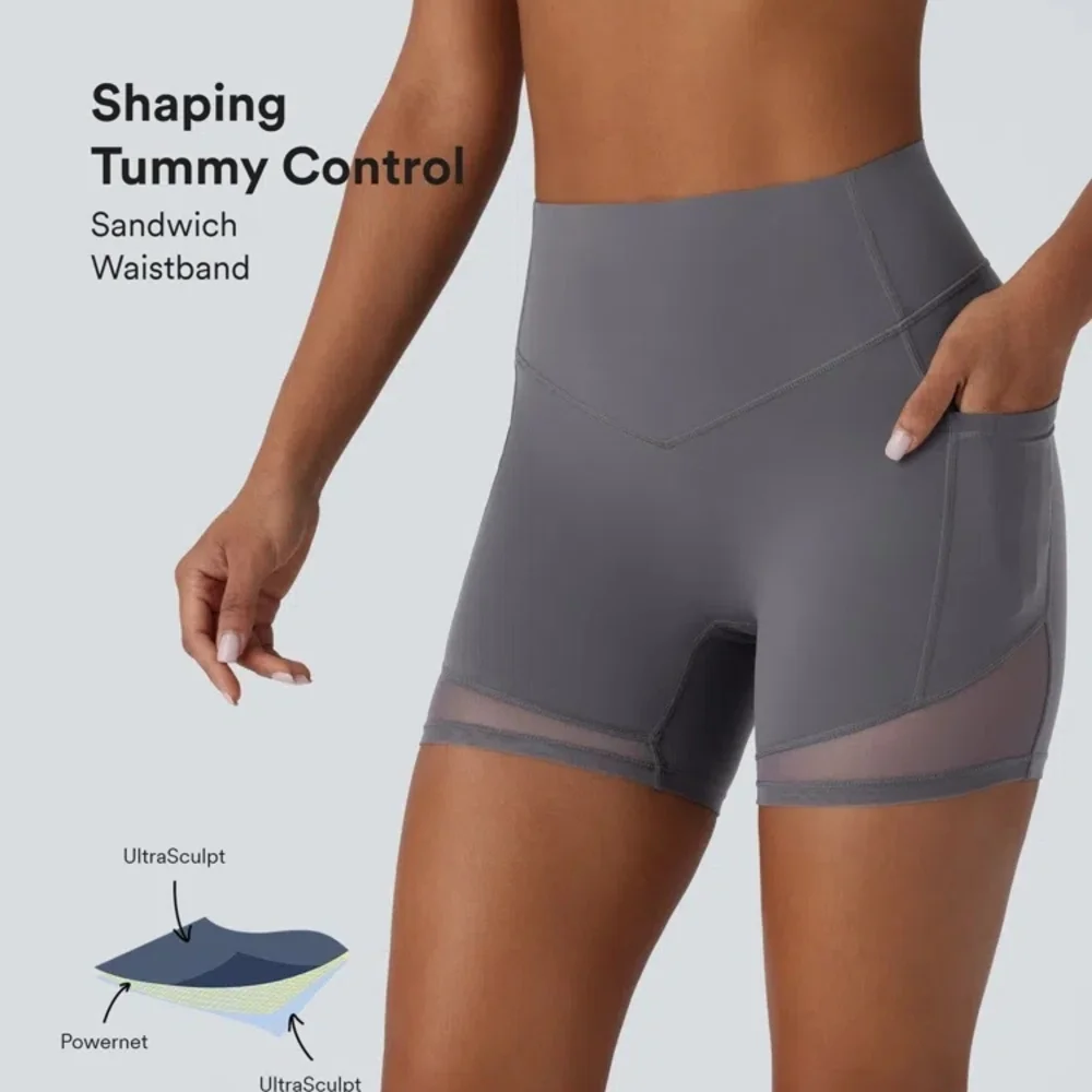 Halara Large UltraSculpt High Waisted Tummy Control Shorts W/ Pockets - Picture 2 of 7